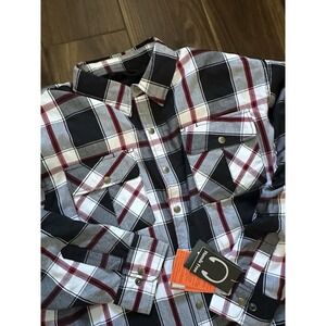 Milwaukee Leather Mens 3XL Armored Plaid Flannel Motorcycle Riding‎ Shirt Black
